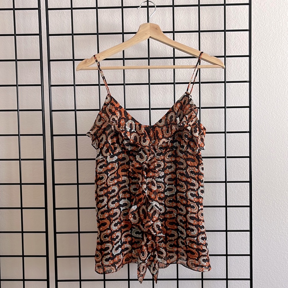 Y2k Milly Fish Print Silk Spaghetti Strap Tank